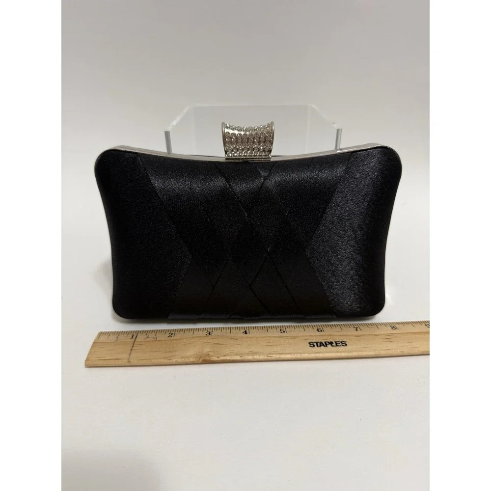Vintage Style  Satin Clutch Rhinestone Evening Bridal Prom‎  Hard Case